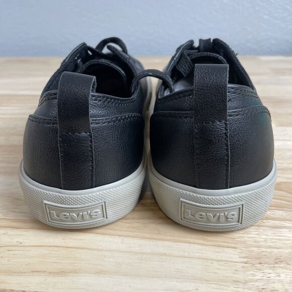 NEW Levi's Men  Anikin Faux Leather Sneakers Size 9 LowTop Black Lace Up Shoes - Picture 3 of 8